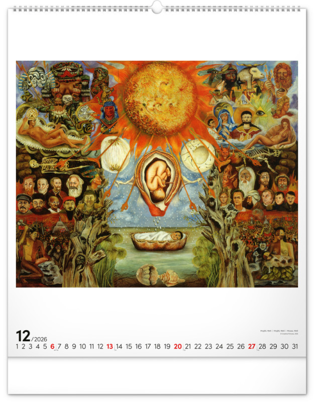 NOTIQUE Nástenný kalendár Frida Kahlo 2026, 48 x 56 cm 12