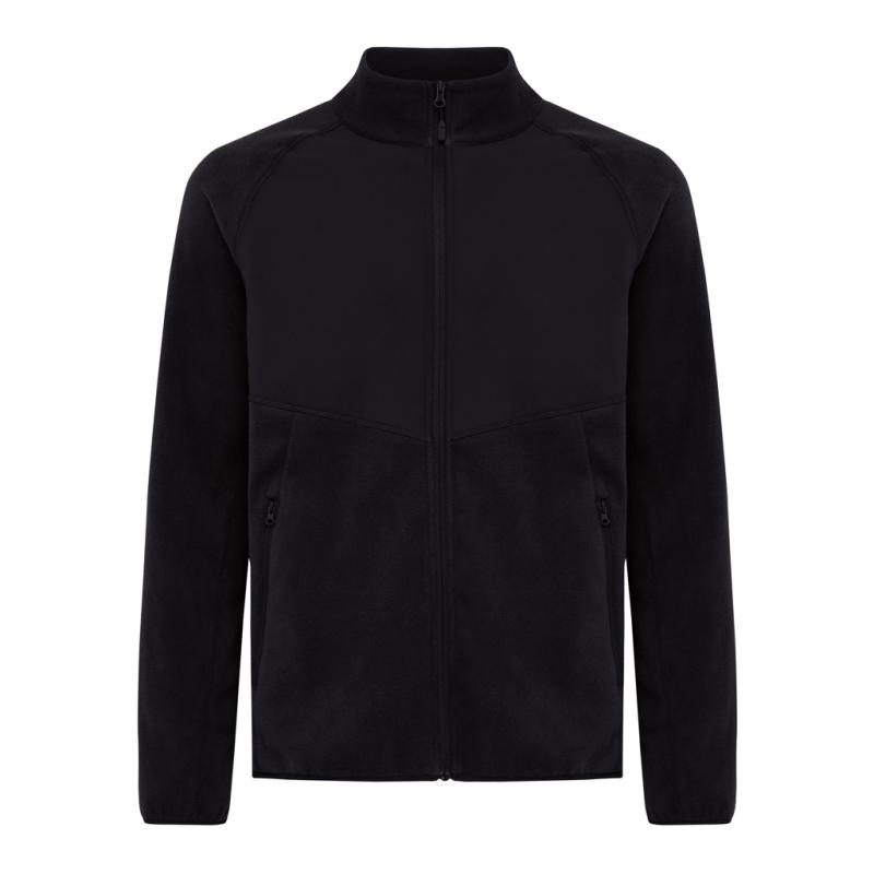 Micro fleece bunda na zips Iqoniq Talung z rec. polyesteru čierna S 1