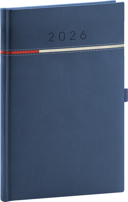 NOTIQUE Týždenný diár Tomy 2026, modro-červený, 15 x 21 cm