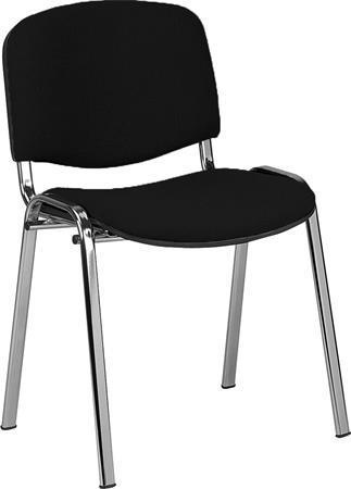 . Konferenčná stolička, čalúnená, chrómová konštrukcia, "Taurus", čierna