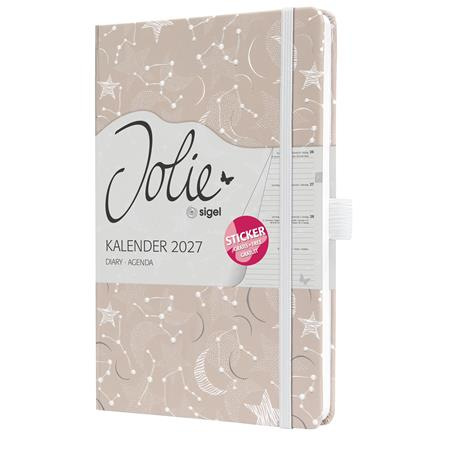 Diár, A5, týždenný, 2027, tvrdá obálka, SIGEL "Jolie", Cosmic Fantasy Beige 2