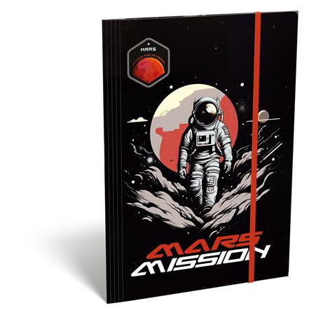 Doska s gumičkou, kartón, A4, LIZZYSULI, "Mars Mission" 1