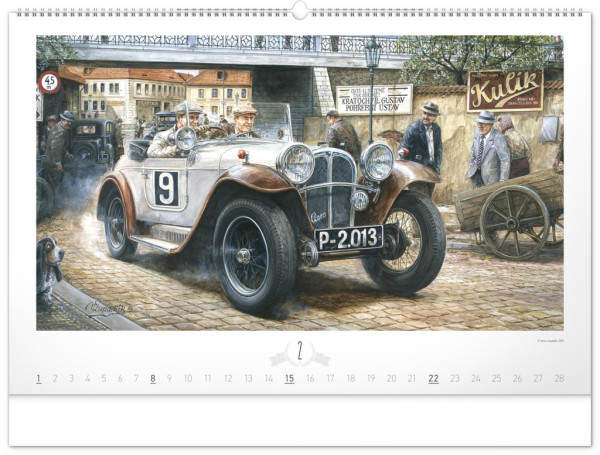 NOTIQUE Nástenný kalendár Oldtimers – Václav Zapadlík 2026, 64 x 42 cm 2