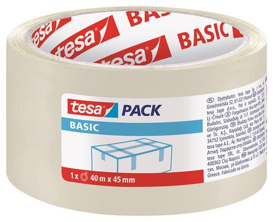 Baliaca páska, 45 mm x 40 m, TESA "tesapack® Basic", priehľadná