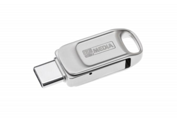 USB kľúč, 64GB, USB 2.0 + USB-C, hliníkový kryt, MYMEDIA "Dual" (by VERBATIM) 2