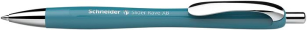 Guľôčkové pero, 0,7 mm, stláčací mechanizmus, SCHNEIDER "Slider Rave XB", tyrkysové 2
