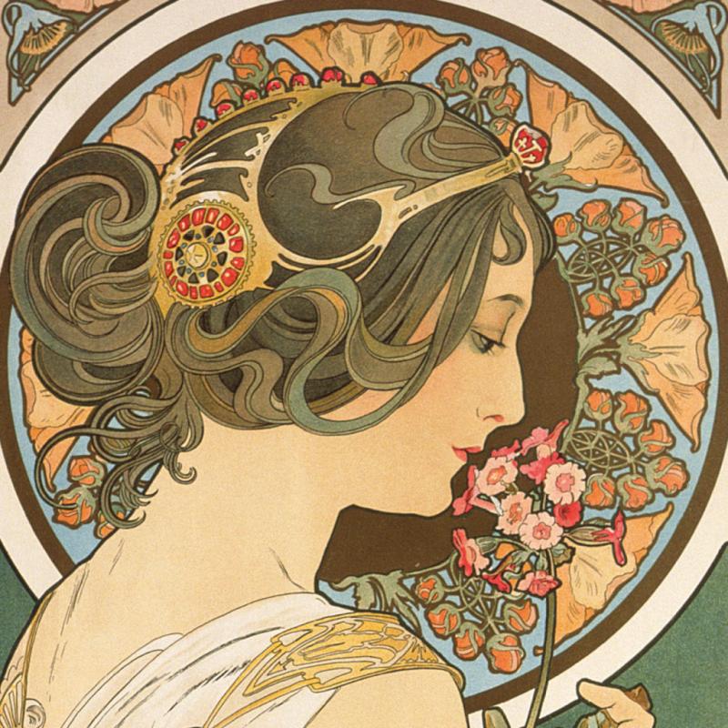 NOTIQUE Poznámkový kalendár Alfons Mucha 2025, 30 x 30 cm