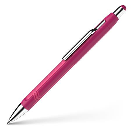 Guľôčkové pero, 0,7 mm, stláčací mechanizmus, ružové telo pera, SCHNEIDER "Epsilon", modré 3