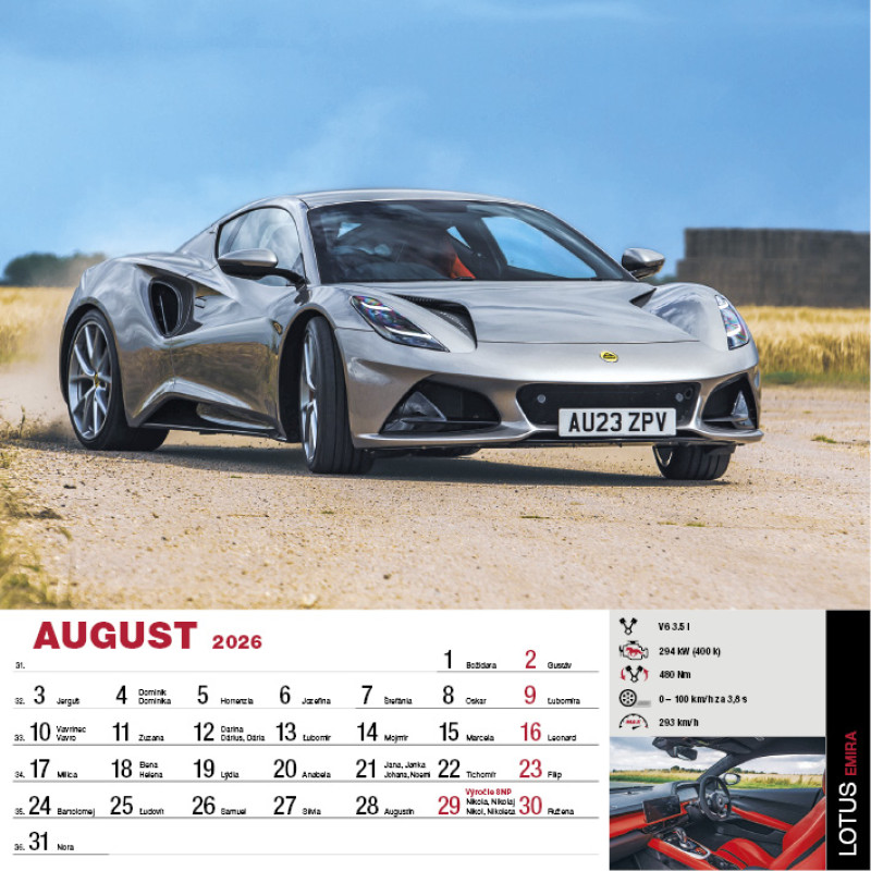 Nástenný kalendár Sports Cars 2026 8