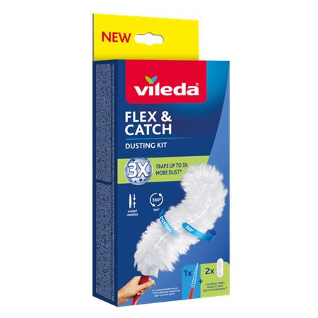Prachovka s krátkou rukoväťou, sada, VILEDA "Flex&Catch" 1