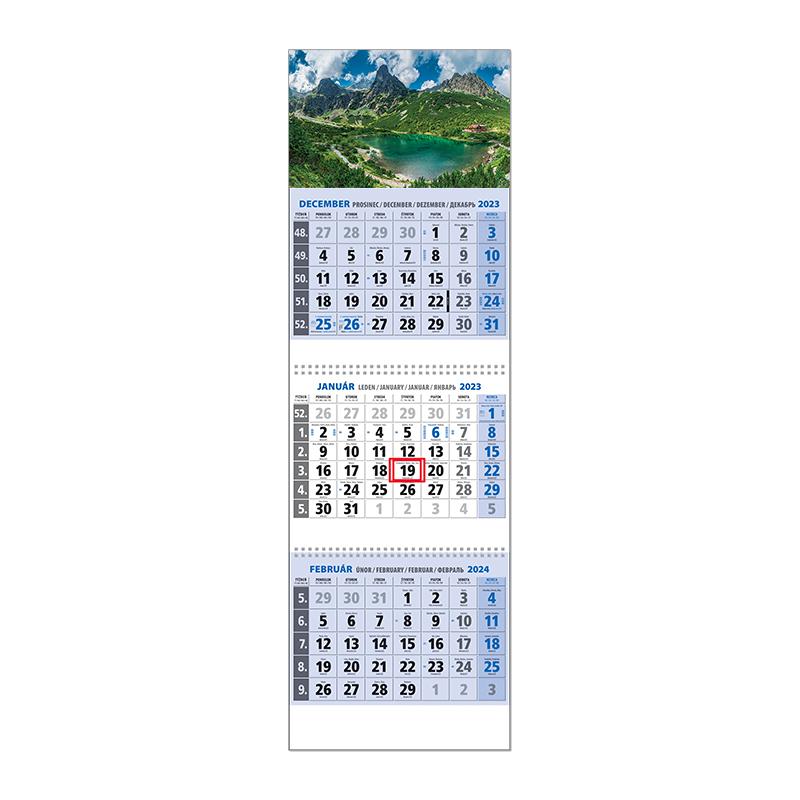 Plánovací kalendár KLASIK 3M modrý 2024  Obrázok A