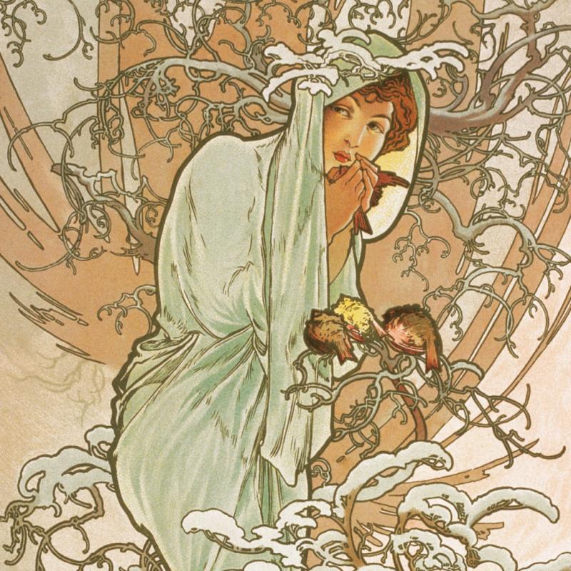 NOTIQUE Poznámkový kalendár Alfons Mucha 2025, 30 x 30 cm