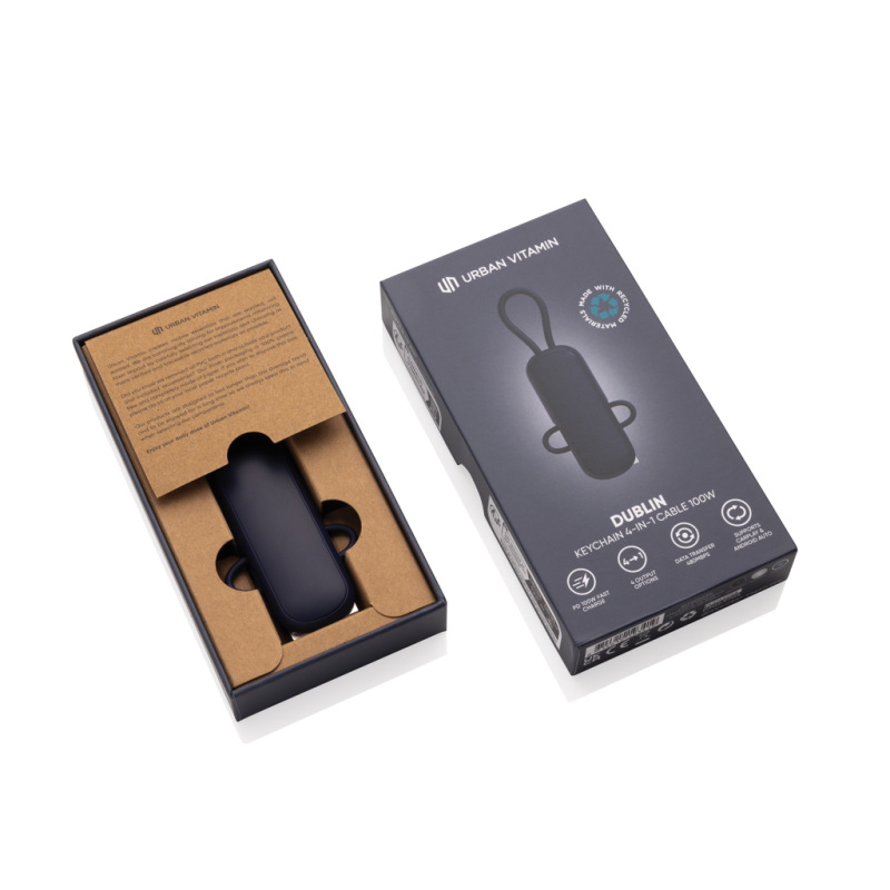 Urban Vitamin Dublin 100W 4-in-1 kľúčenkový kábel modrá 2