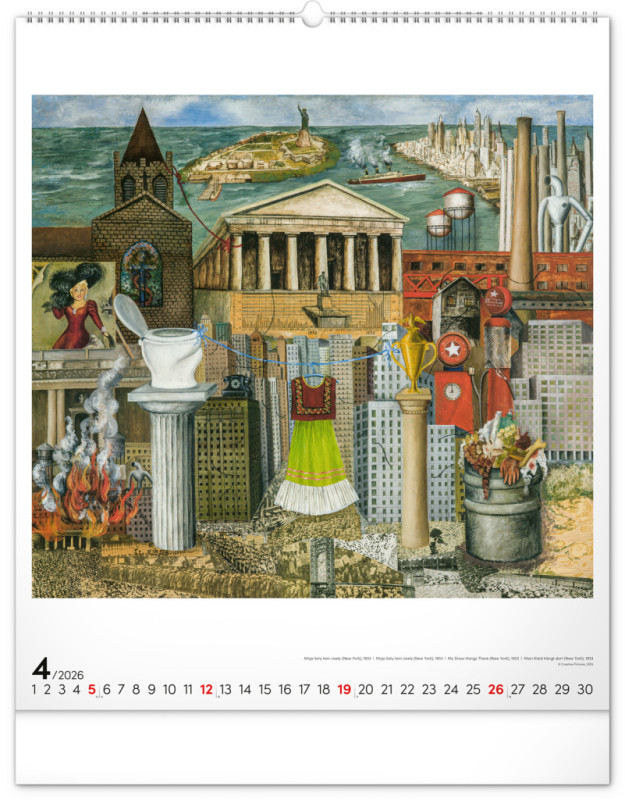 NOTIQUE Nástenný kalendár Frida Kahlo 2026, 48 x 56 cm 4