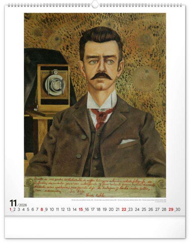 NOTIQUE Nástenný kalendár Frida Kahlo 2026, 48 x 56 cm 11