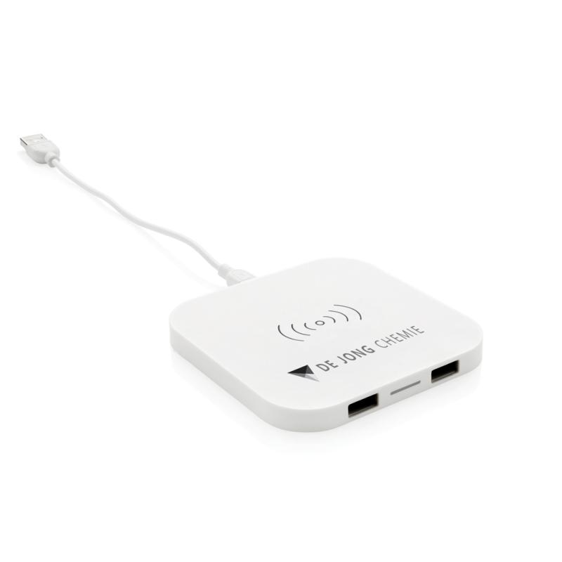 Bezdrôtová nabíjačka 5W s 2 USB biela 8