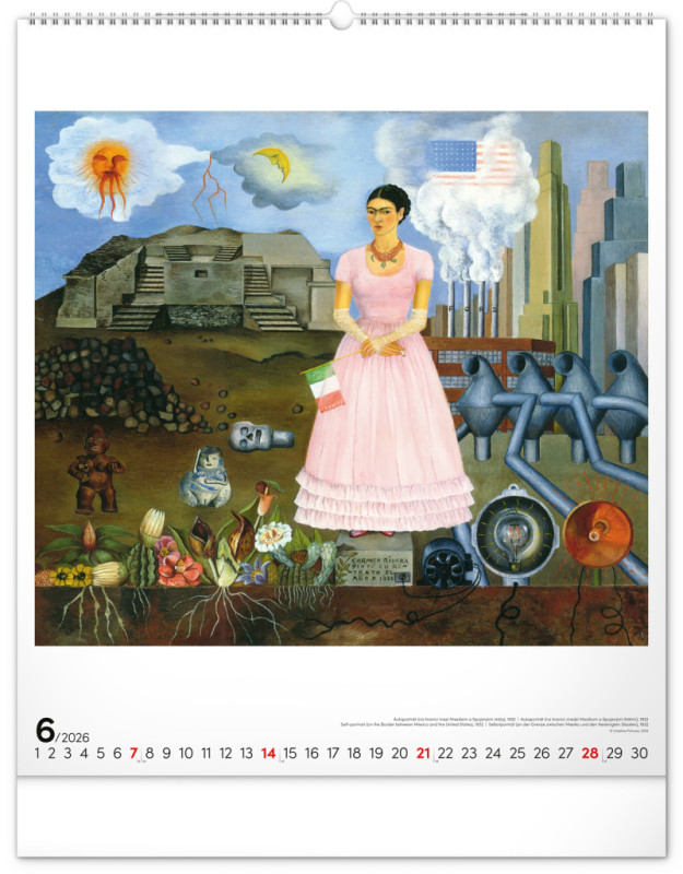 NOTIQUE Nástenný kalendár Frida Kahlo 2026, 48 x 56 cm 6