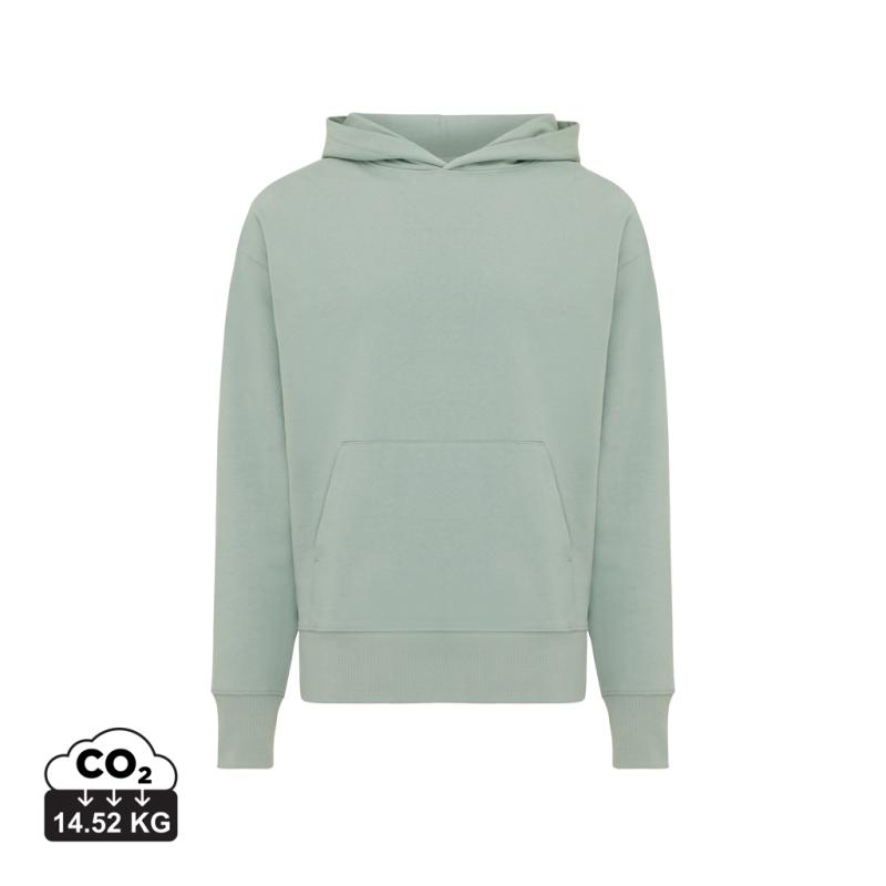 Mikina s kapucňou Iqoniq Yoho relaxed fit z recykl. bavlny Iceberg green XL