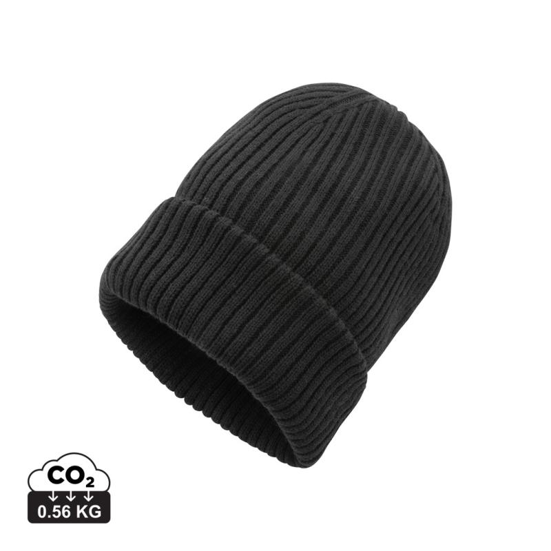 Dvojito pletená beanie čapica Impact z Polylana® AWARE™ čierna