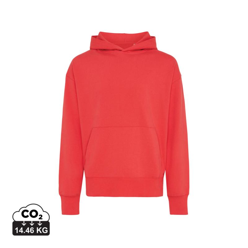 Mikina s kapucňou Iqoniq Yoho relaxed fit z recykl. bavlny luscious red XXL