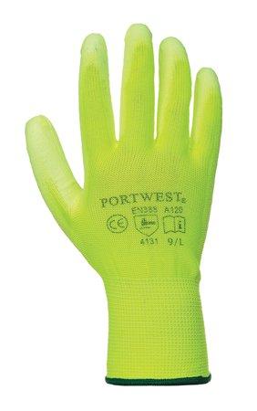 . Montážne rukavice, na dlani namočené do polyuretánu, veľkosť: 10, neónovo zelené