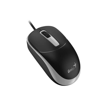 Myš, drôtová, optická, normálna veľkosť, USB, GENIUS "DX-123", čierna-sivá 2