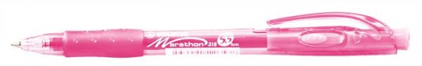 Guľôčkové pero, 0,4 mm, stláčací mechanizmus, STABILO "Marathon", ružové