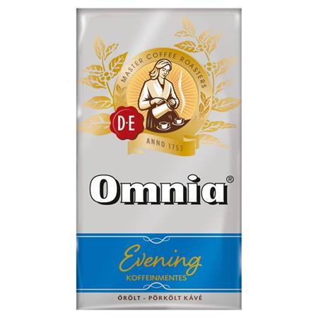 Káva, pražená, mletá, vákuové balenie, 250 g,  DOUWE EGBERTS "Omnia Evening", bezkofeínová