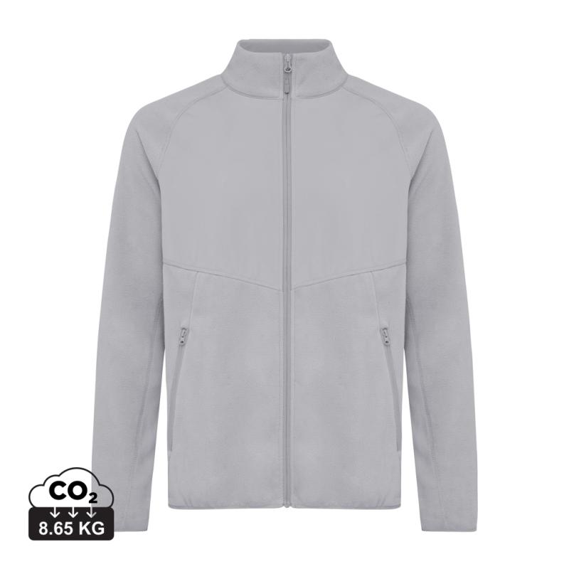 Micro fleece bunda na zips Iqoniq Talung z rec. polyesteru storm grey XL