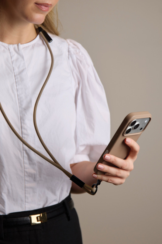 VINGA Baltimore RCS šnúrka na telefón s nabíjacím káblom greige 9