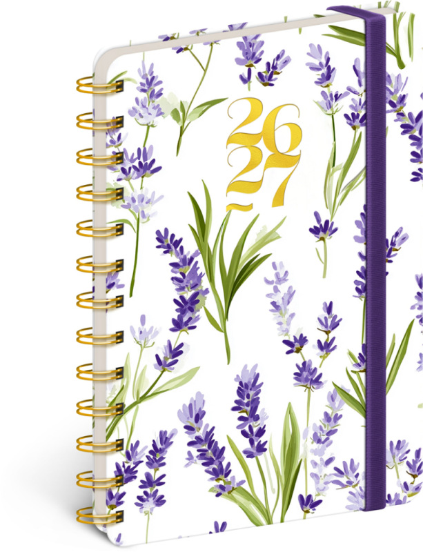 NOTIQUE Špirálový 18-mesačný diár Petito – Levanduľa 2026/2027, 13 x 18 cm
