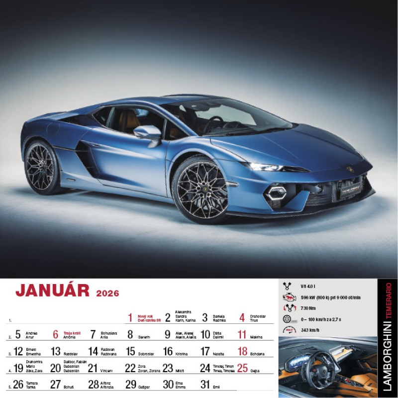 Nástenný kalendár Sports Cars 2026 13