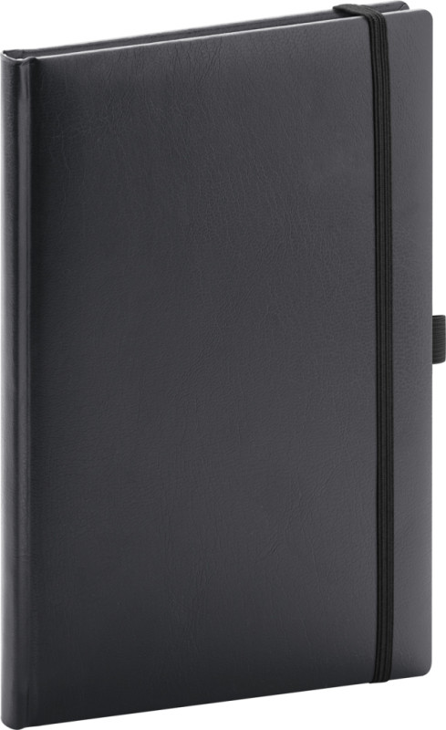 NOTIQUE Notes Balacron, čierný, linajkovaný, 15 x 21 cm