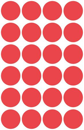 Etikety, okrúhle, priemer: 18 mm, odstrániteľné, AVERY ZWECKFORM, červené, 96 etikiet/bal 4