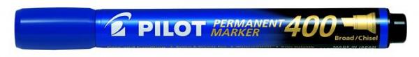 Permanentný popisovač, 1,5-4 mm, zrezaný, PILOT "Permanent Marker 400", modrý
