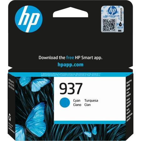 4S6W2NE Atramentová náplň pre tlačiarne OfficeJet Pro 9120e, 9130e, HP 937, azúrová, 800 s 1