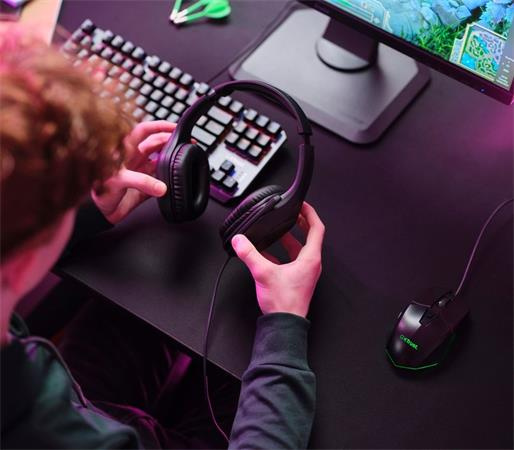 Slúchadlá, s mikrofónom, gaming, TRUST "GXT415 Zirox", čierna 3