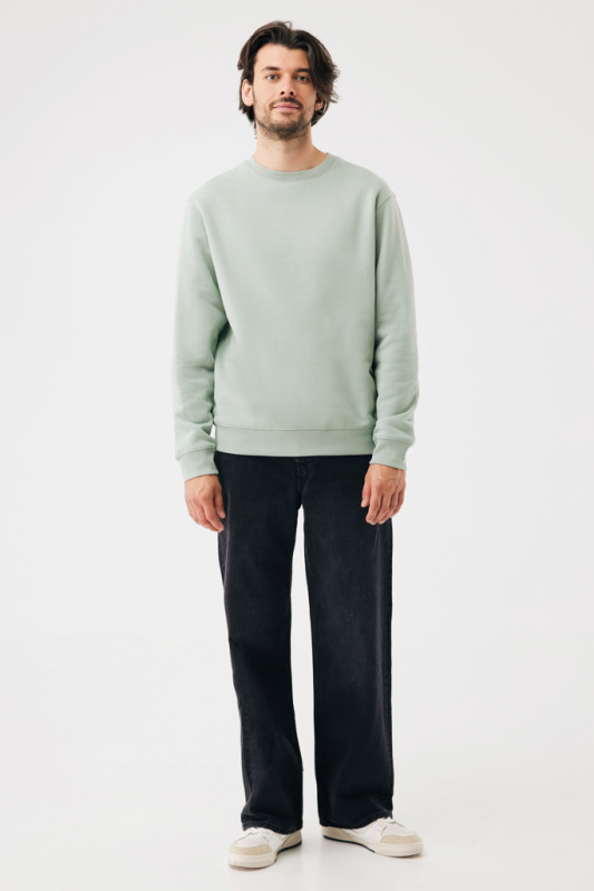 IQONIQ Toria Unisex mikina s okrúhl. výstrihom z rec. bavlny Iceberg green M 5