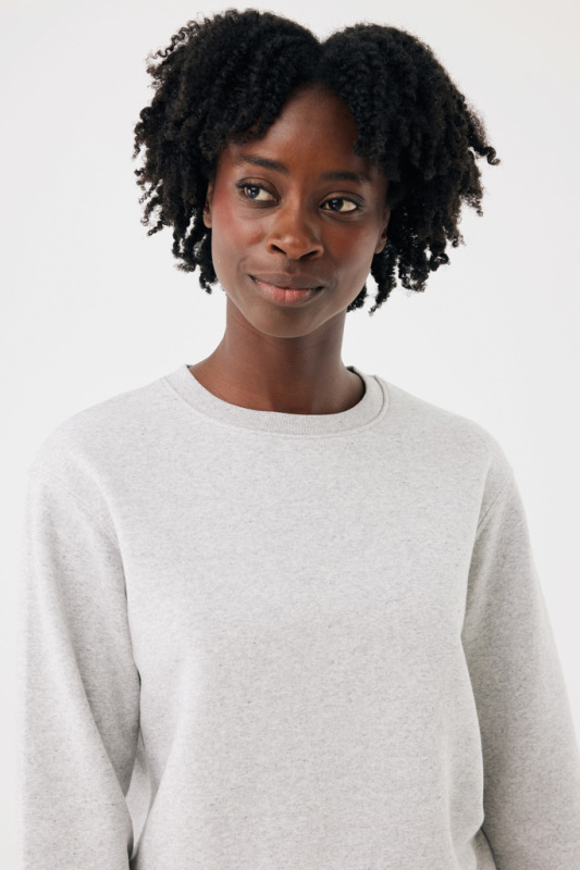 IQONIQ Toria Unisex mikina s okrúhl. výstrihom z rec. bavlny light heather grey XXS 8
