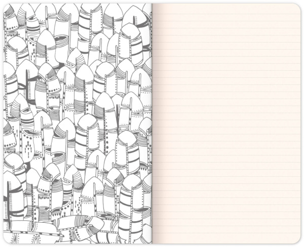 NOTIQUE Maľovankový notes, maľuj fixami, linajkovaný, 13 x 21 cm 1