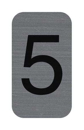 Informačná tabuľka, samolepiaca, 2,5x4,4 cm, hliníkový vzhľad, EXACOMPTA, č. 5