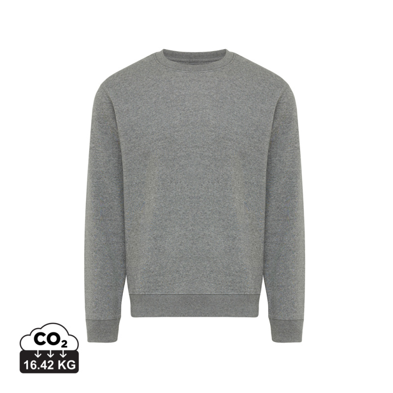 IQONIQ Toria Unisex mikina s okrúhl. výstrihom z rec. bavlny light heather anthracite XXL