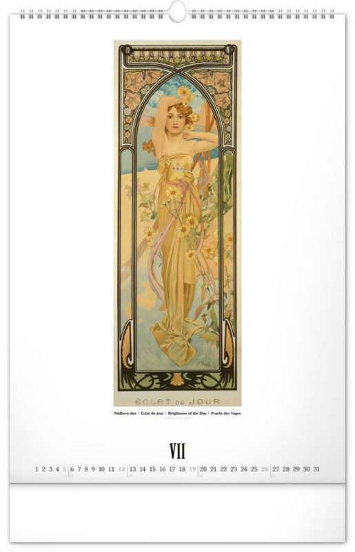 NOTIQUE Nástenný kalendár Alfons Mucha 2026, 33 x 46 cm 7