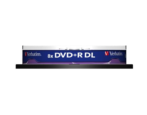 DVD+R disk, dvojvrstvový, 8,5GB, 8x, 10 ks, cake box, VERBATIM "Double Layer"