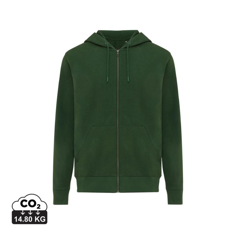 Mikina na zips s kapucňou Iqoniq Abisko z recykl. bavlny forest green XL