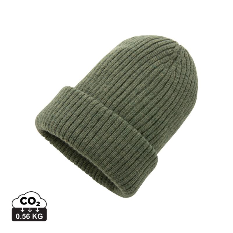 Dvojito pletená beanie čapica Impact z Polylana® AWARE™ zelená