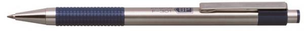 Guľôčkové pero, 0,24 mm, stláčací mechanizmus, nehrdzavejúca oceľ, modrá farba tela, ZEBRA