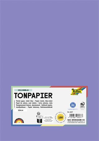 Farebný papier, A4, 130 g, 100 listov, FOLIA, fialovomodrý 1