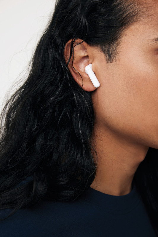 Tunevo bezdrôtové slúchadlá z recyklovaného plastu RCS biela 5