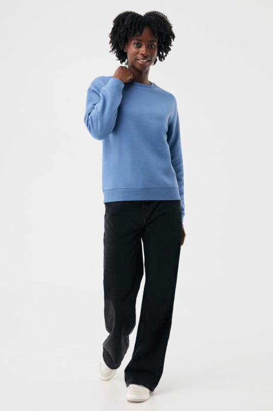 IQONIQ Toria Unisex mikina s okrúhl. výstrihom z rec. bavlny moon blue XXS 10